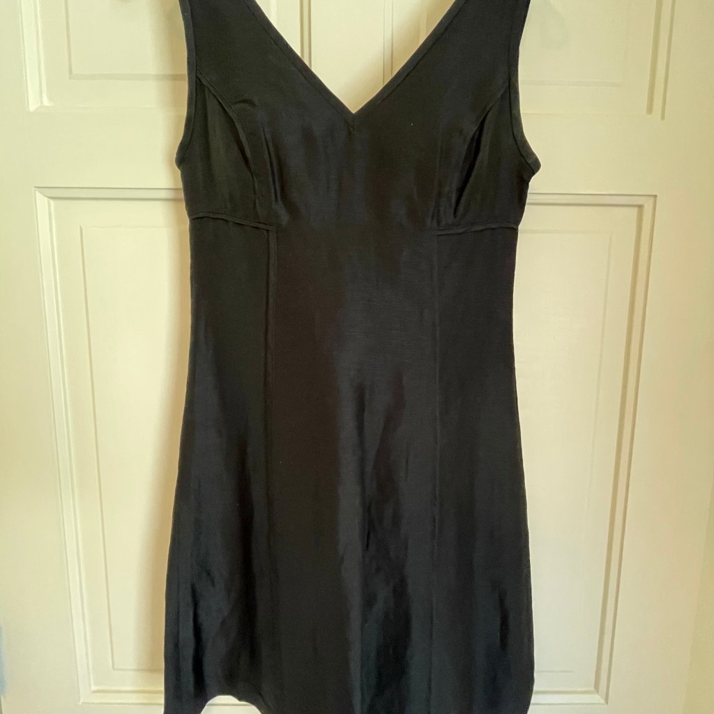 Club Monaco Black Silk Linen Blend Sleeveless Dress